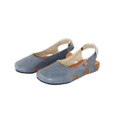 China Fashion Trend China Luxury Quality Gray Simple Stylish Women Shoes Flat Sandals For Sale for sale