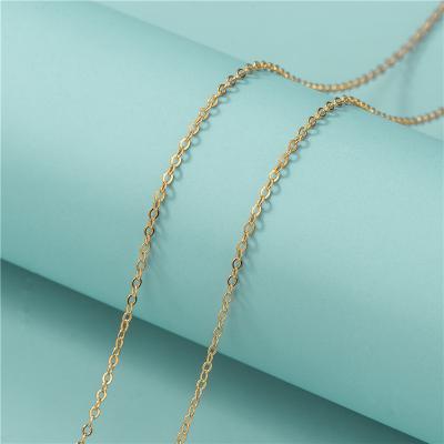 China DIY Jewelry Accessory Real 18k Gold Plated Sterling Silver 925 Sterling Silver Jewelry Minimalistic Cross Chain Loose Chain Necklace For Jewelry Making for sale