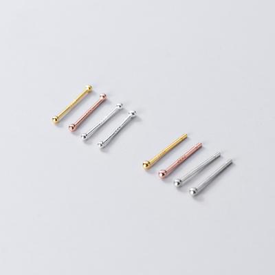 China Simple Daily Life Ball Ear Invisible Needle S999 Sterling Silver Earrings Stick Earrings for sale