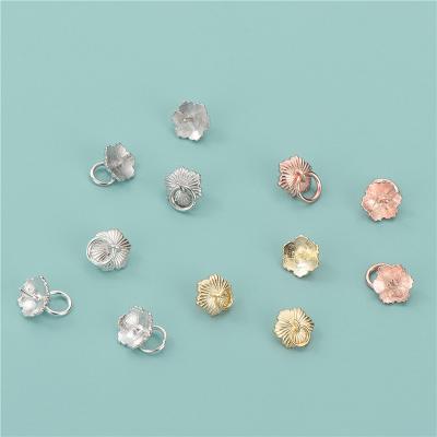 China 925 Sterling Silver Gemstone Empty Earring Pin Base Finding Earrings Accessories 7.5mm Bead Holder 925 Sterling Silver Fine Flower Pendant for sale