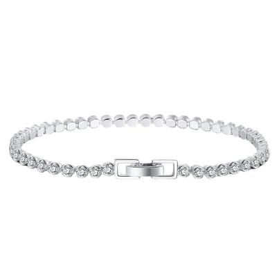 China CLASSIC Circle Diamond Bangle For Unisex from Sterling Silver Tennis Bracelets 3mm CZ from wholesale 925 for sale