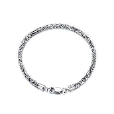 China CLASSIC Men Jewelry Finding Silver Chain 925 Mesh Link Chain Bracelet Bamboo Bracelet For Unisex for sale