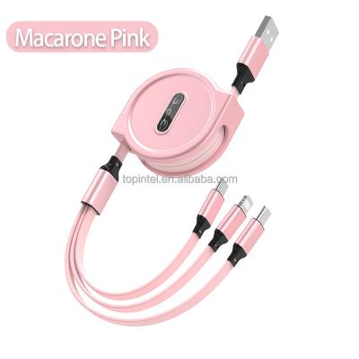 China Fast Charging Speed ​​3 in 1 Multifunctional USB Data Cable Candy Color Three-in-One Mobile Phone Fast Charging Data Cable for sale