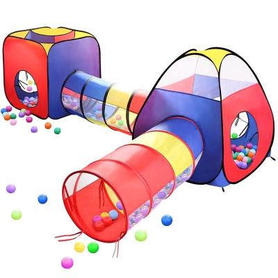 China Toy Foldable Soft Children's Tent Tunnel Channel Professional 3 Three Piece Set China Children's Playground Tent for Wholesale for sale