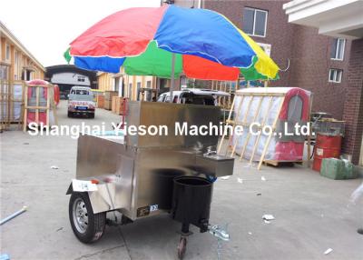 China Fast Food Trailer Stainless Steel Hot Dog Cart  Glass window with cabinets for sale