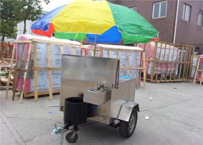 China Stainless Steel Food Cart , Fast Food Mobile Cart Food Trailer for sale