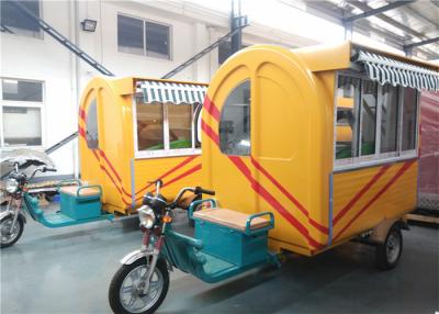 China Stainless steel Tricycle Food Cart  For Frying Ice Cream , Mobile Ice Cream Truck cart for sale