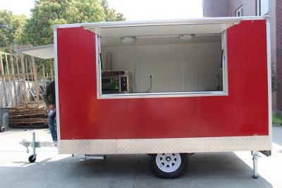 China Red Color Round Shaped Fast Food Catering Trailer Van With CE Certificates for sale