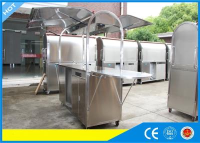 China Outdoor 304 1mm Stainless Steel Coffee Cart With Gullwing Doors for sale