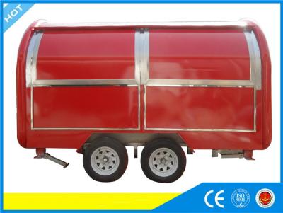 China Red Both Side Opening Fast Food Mobile Catering Trailers With Braking System for sale