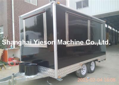 China Black Food Catering Mobile Restaurant Trailer Large Work Room for sale