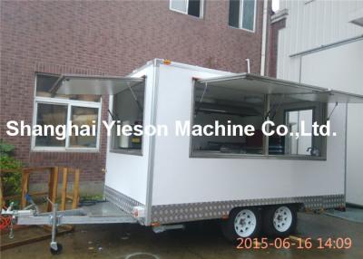 China Enclosed Mobile Hot Dog Cart Trailer Customized Food Cart In White for sale