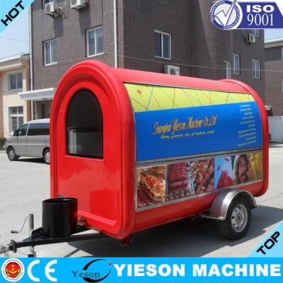 China Bus Type Kitchen Outdoor Creme Fast Food Trailer Mobile For Beverage for sale