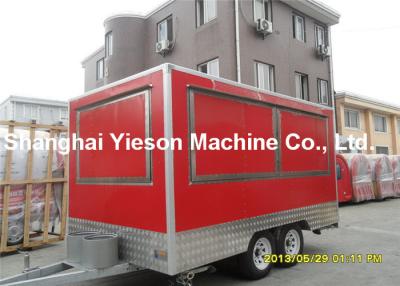 China Customize Red Kitchen Cooking Fast Food Kiosk Car With Braking System for sale