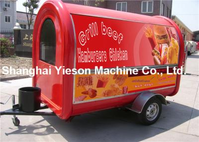 China Multifunction Kitchen Equipment Mobile Concession Trailers In Red for sale