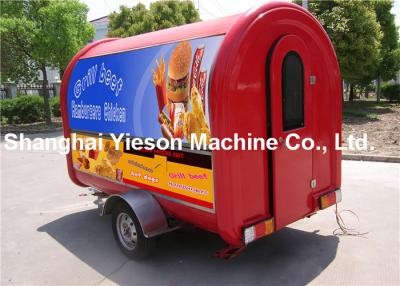 China 220v Red Fiber Glass Food Catering Van With Insulation Foam for sale