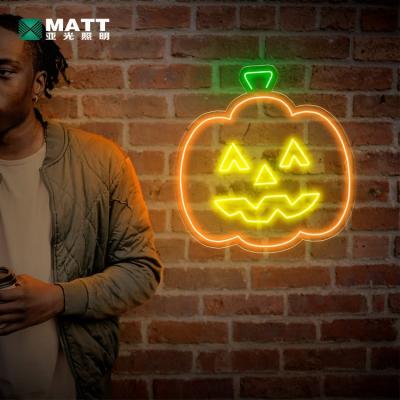 China Drop Shipping Matt Holiday Custom Led Halloween Pumpkin Neon Sign for sale