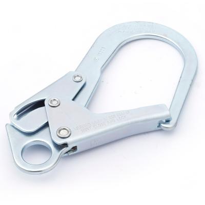 China Heavy Industry 18005 Fabricate Custom Carabiner 25kn Cord Spring Rebar Zinc Alloy Perforated Steel Snaphooks for sale