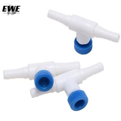 China Stocked SHEEP 2 Way Aquarium Compressor Aquarium Accessories T Shape Check Check Plastic Valve Aquarium Hose Connector 4 Mm Air Tube for sale