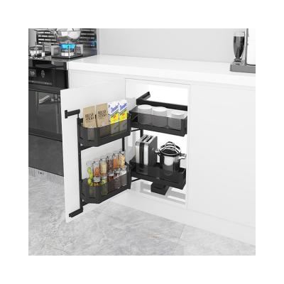 China Modern Favorable Price 2 Layer Soft Closing Kitchen Slide Tempered Glass Galley Unit for sale