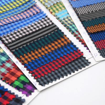 China Shrink-Resistant Ready To Ship 65 Polyester 35 Yarn Color Control Woven Plaid Dyed Polyester Fabric For Shirt And Dress for sale