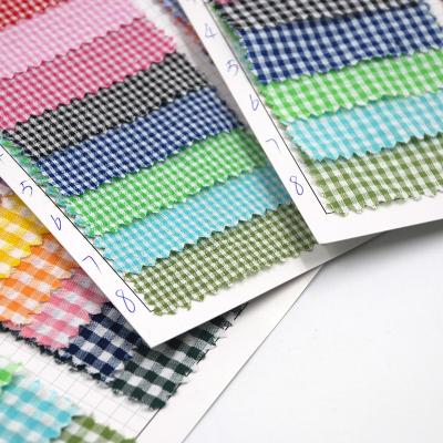 China Factory Wholesale Polyester Cotton Gingham Shrink-Resistant Checked Linen Light Color Cool Check Fabric For Shirts for sale