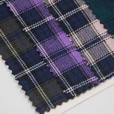 China 2022 organic new design hot selling yarn dyed plaid pattern cotton canvas blended fabric for school uniform dress for sale