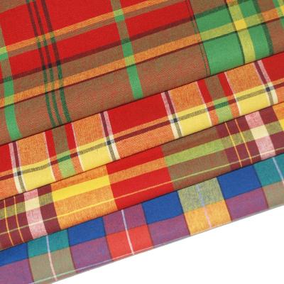 China Suppliers Woven Yarn Dyed 21s 100% Cotton Plaid Madras Fabric Shrink-Resistant For Shirt Women for sale