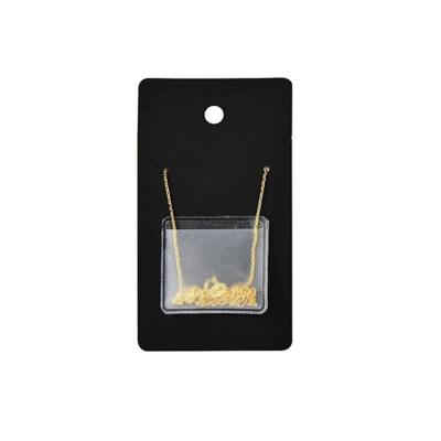 China Newest Custom Printed Personal Logo Double Chain Holder Display Package Necklace PE Pendant Card With Pocket for sale