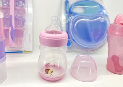 China Voedingsmiddelen Silicone Nippel Breedneck Baby Feeding Flasje BPA Free PP Plastic Milk Flasjes Te koop