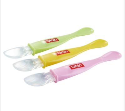 China Double Heads Baby Feeding Spoon PP Silicone Safe Comfortable for sale