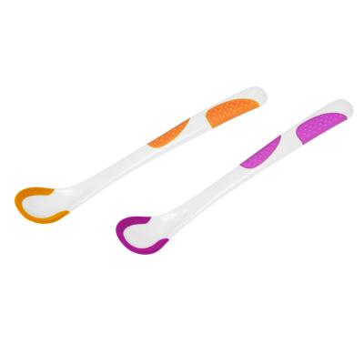 China 40℃ Soft Bite Color Change Baby Feeding Spoon for sale