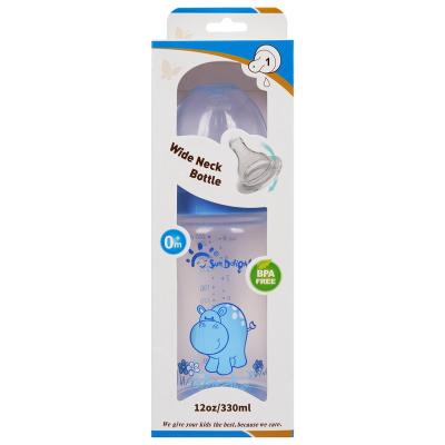 China Wide Neck 12oz 330ml Silicone PP Arc Baby Feeding Bottle for sale