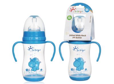 Chine bouteille large de mamelon de bébé d'arc de polypropylène du cou pp de 9oz 260ml à vendre