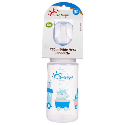 Chine Biberon du cou 9oz 260ml d'arc de bébé large du silicone pp à vendre