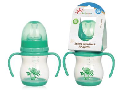 Chine Biberon d'anti de l'automne 6oz 160ml de cou bébé large du silicone pp à vendre