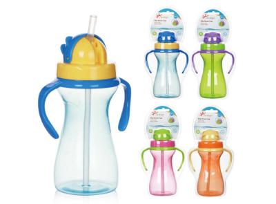 China Het Vrije Veelkleurige 9oz 290ml pp Silicone Baby Gewogen Straw Cup van BPA Te koop