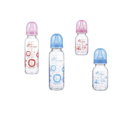 China Standaard de Baby van het Hals9oz 250ml Hittebestendige Glas het Voeden Flessen Te koop