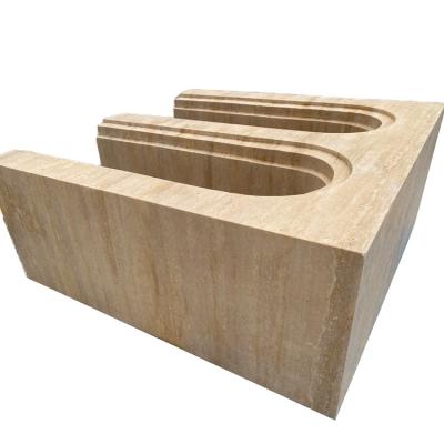 China Natural Professional Manufacturing Cheap Beige Travertine Table Base Support for sale