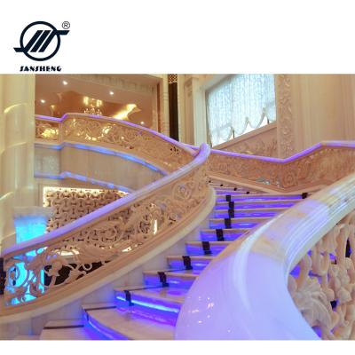 China High Difficulty Modern Art Rotary Natural Marble Marble Staircase Design Spiral Staircase for sale