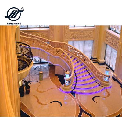 China Modern Luxury Marble Design Stairs Prices Natural White Spiral Marble Staircase for sale