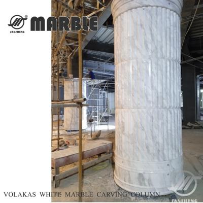 China Modern Design and Installation Crystal Artificial White Marble Rome Column for sale