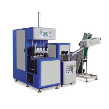 China Semi-automatic 4 cavity bottle blowing machine with autoloader and preform bottles carrier for sale