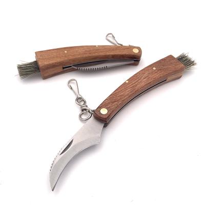 China Hot-selling New Hobby Tool Swivel Knife Mushroom Open Handle Wooden Brush Grafting Picking Knife for sale