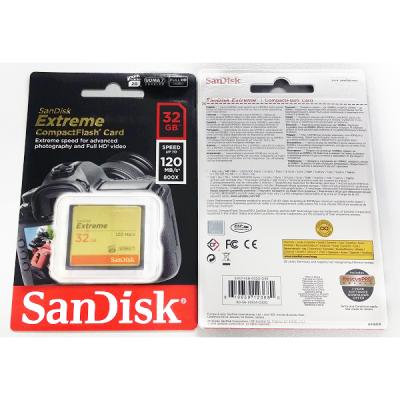 China SDCFXSB-032G-G46 SanDisk CompactFlash R120/W85 32G Plastic Extreme CF Memory Card for sale