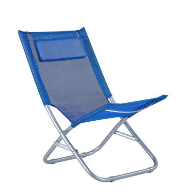 China Custom Modern Wooden Durable Lightweight Folding Chair Beach Deck Chair Waterproof Light Goods Folding Chair With Head Cushion for sale