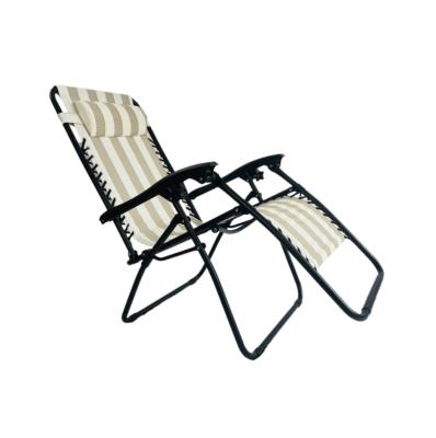 China Waterproof Light Durable Outdoor Furniture Leisure Relax Portable Beach Pool Deck Chair Folding Zebra Stripe for sale