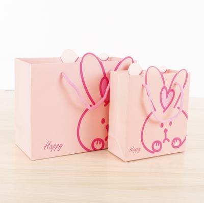 China Customized New Recyclable Whole Sale Design Paper Bag Rabbit Cartoon Printing Gift Bag Sizes Bolsa de Papel Factory Sale Lower Price for sale