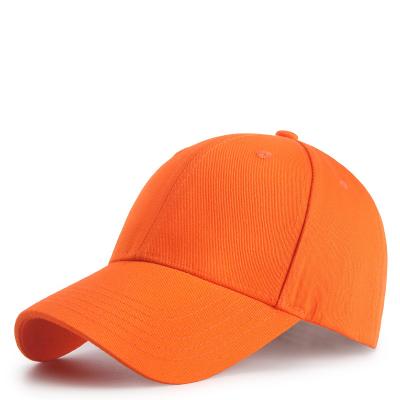 China COMMON Orange Blank Cotton Baseball Cap Blank Sun Visor Hat for sale