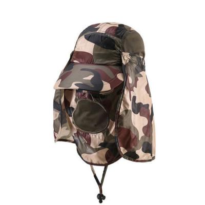 China breathable & Outdoor Simple Mesh Shawl Summer Waterproof Fishing Climbing Sun Hat Camouflage Jungle Fisherman Bucket Hat for sale